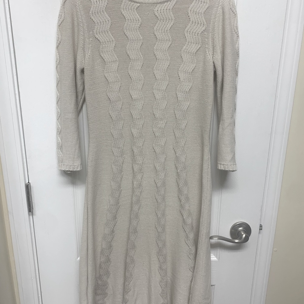Beige sweater dress